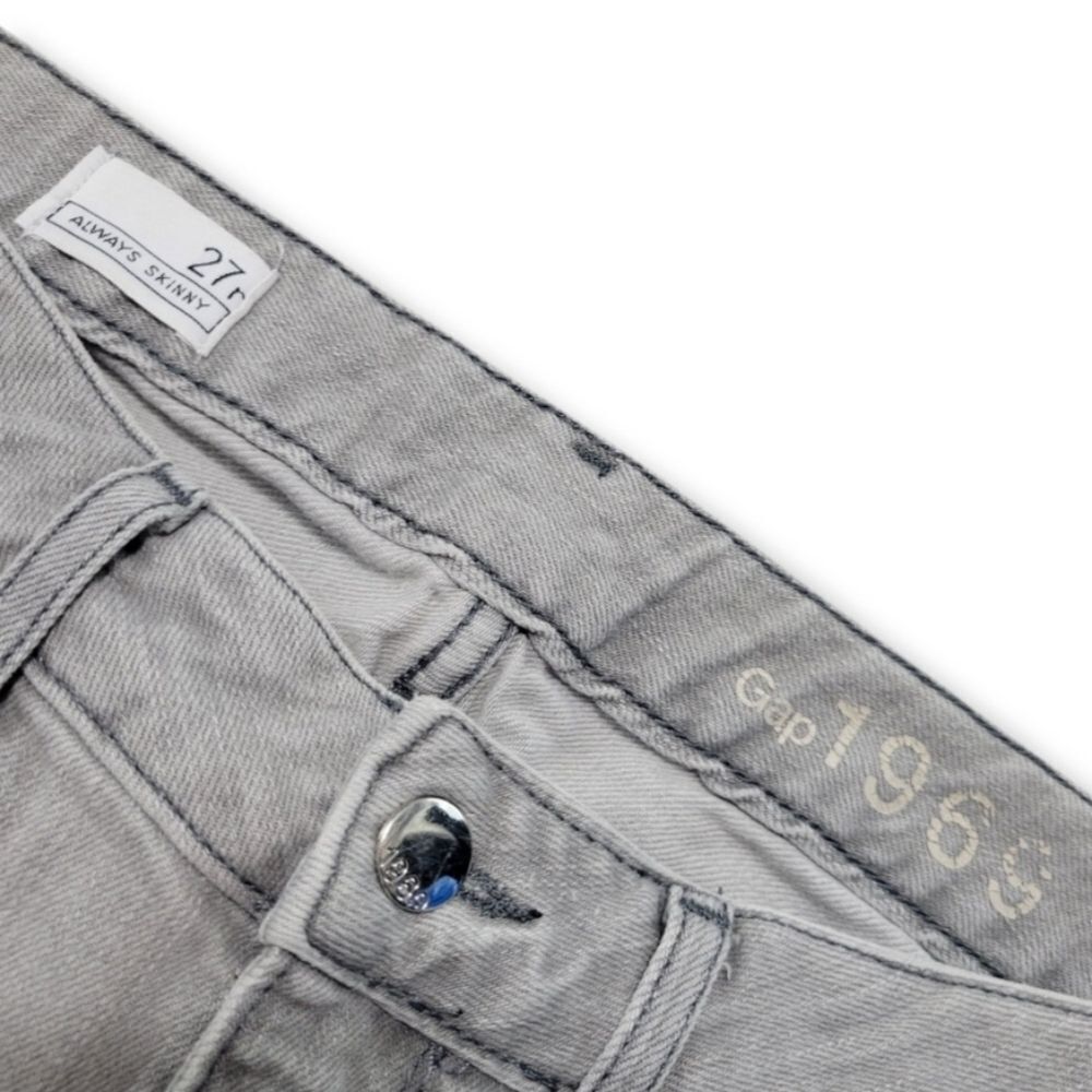 Gap Jeans Size 27 W29"L28" GAP 1969 Always Skinny Jeans Stretch Gray Denim Pants - Picture 6 of 6